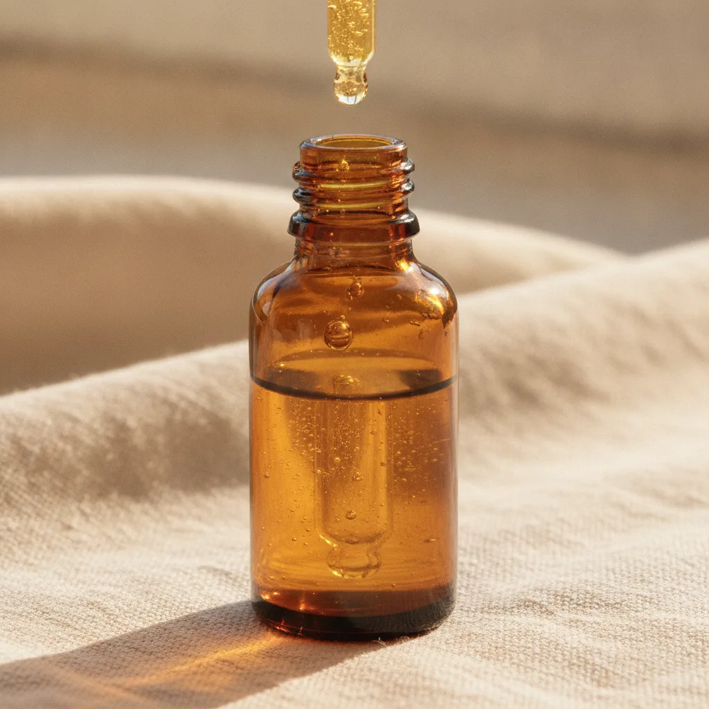 Amber glass dropper bottle