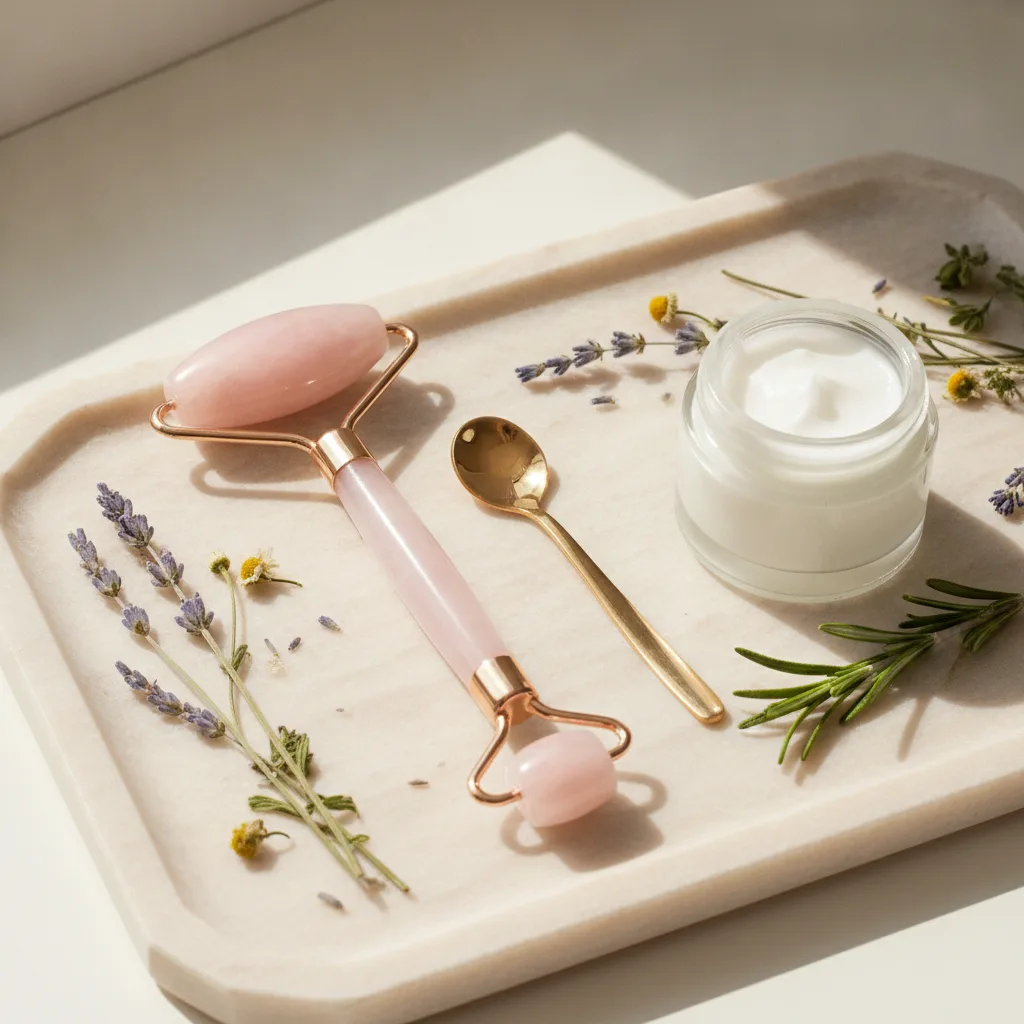 Morning ritual tray with botanicals